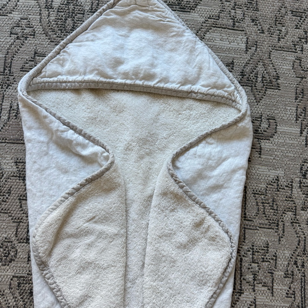 Restoration Hardware Cream Washed Line Baby Towel